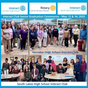Rotary Club of Herndon-Reston Celebrates Herndon and South Lakes Interact Clubs and Graduating Seniors